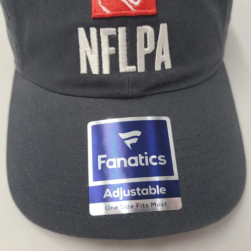 NFLPA Hat Strapback Fanatics Grey Red White NFL Players Association Football Men